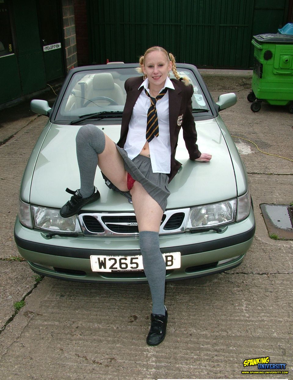 960px x 1241px - The schoolgirl was spanked on the car outdoor | Caning