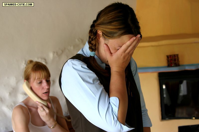 Tearful school girl severely spanked otk with her panties yanked down |  School Girl Spanking