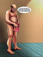 Fat man makes a slim girl to lick his bumhole