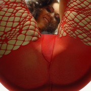 Great ass in red pantyhose